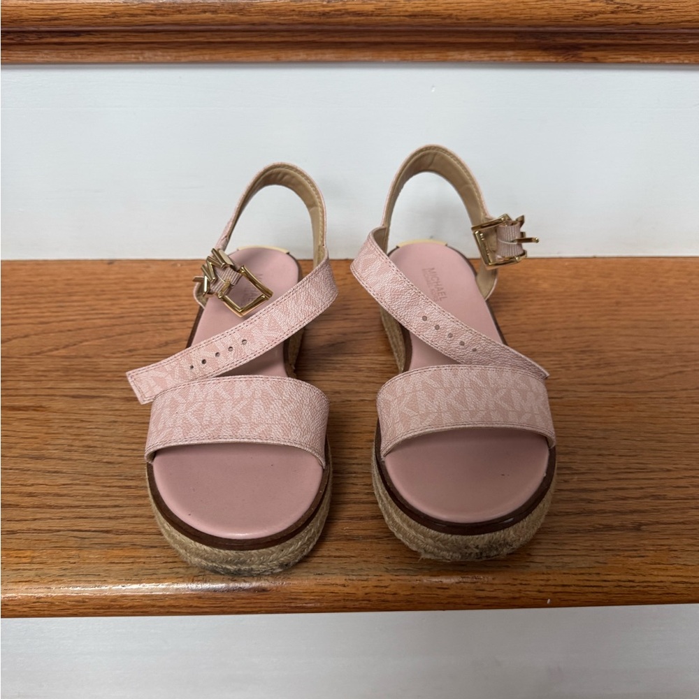 Michael Kors Blush Pink Platform Espadrille Sandals - Picture 2 of 4